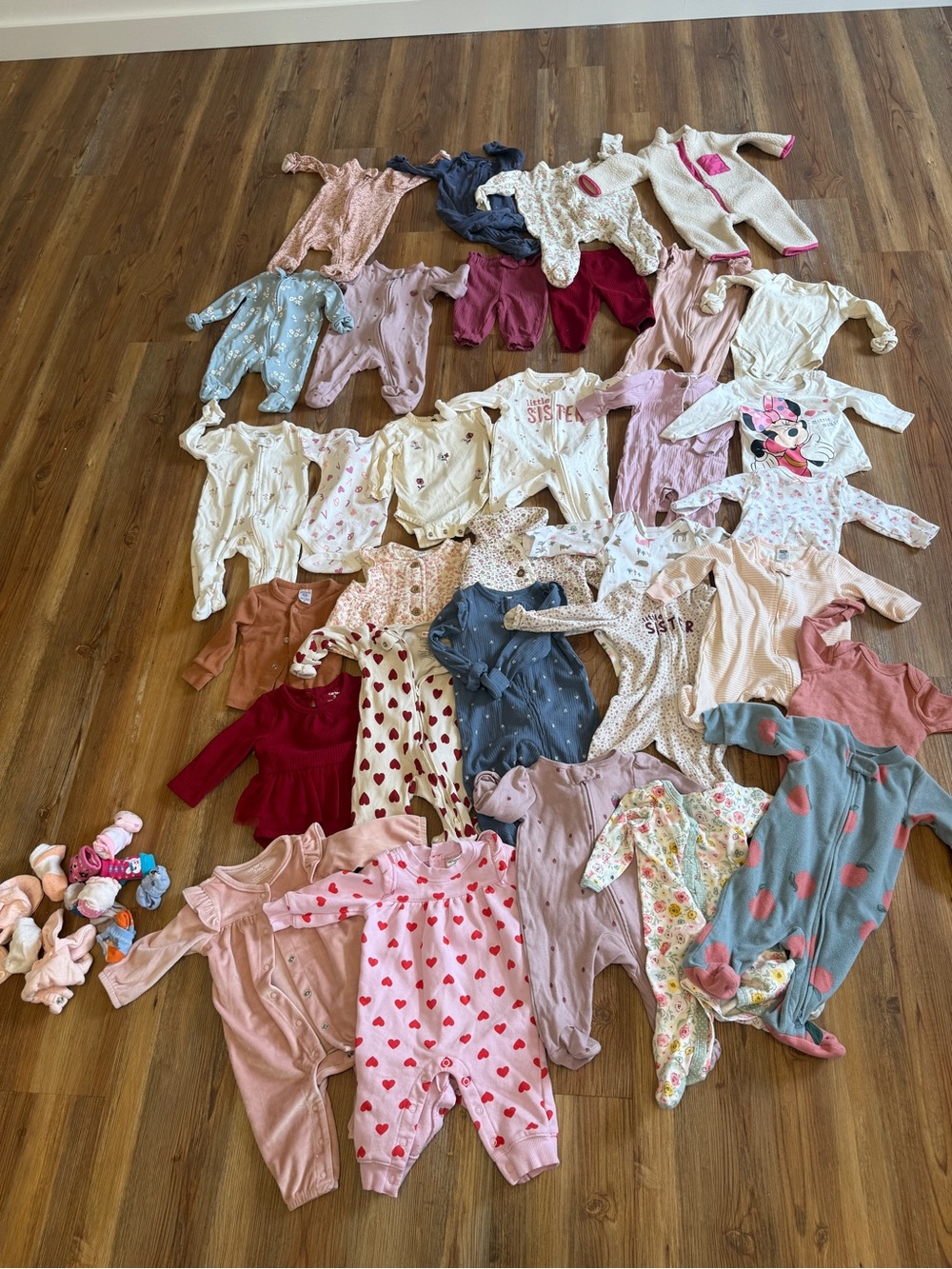 Carters Mixed Baby Girls One-Piece Sleepers Bundle 3M